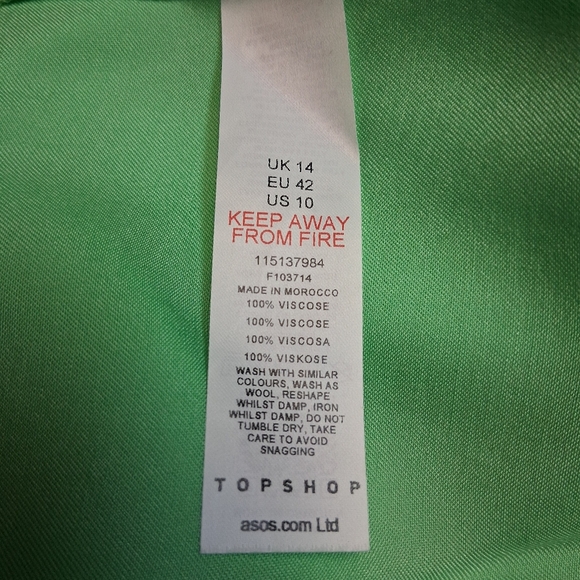 Topshop New  Asymmetrical  Green Dress Women Size US.10 - Picture 13 of 15